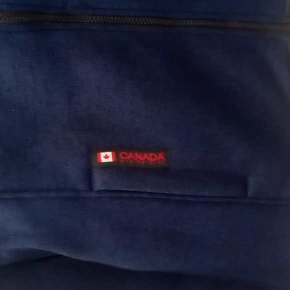 Canada Weather Gear | Heather Midnight & Black Hooded Zip-Up Fleece Jacket NWT M - Picture 5 of 7